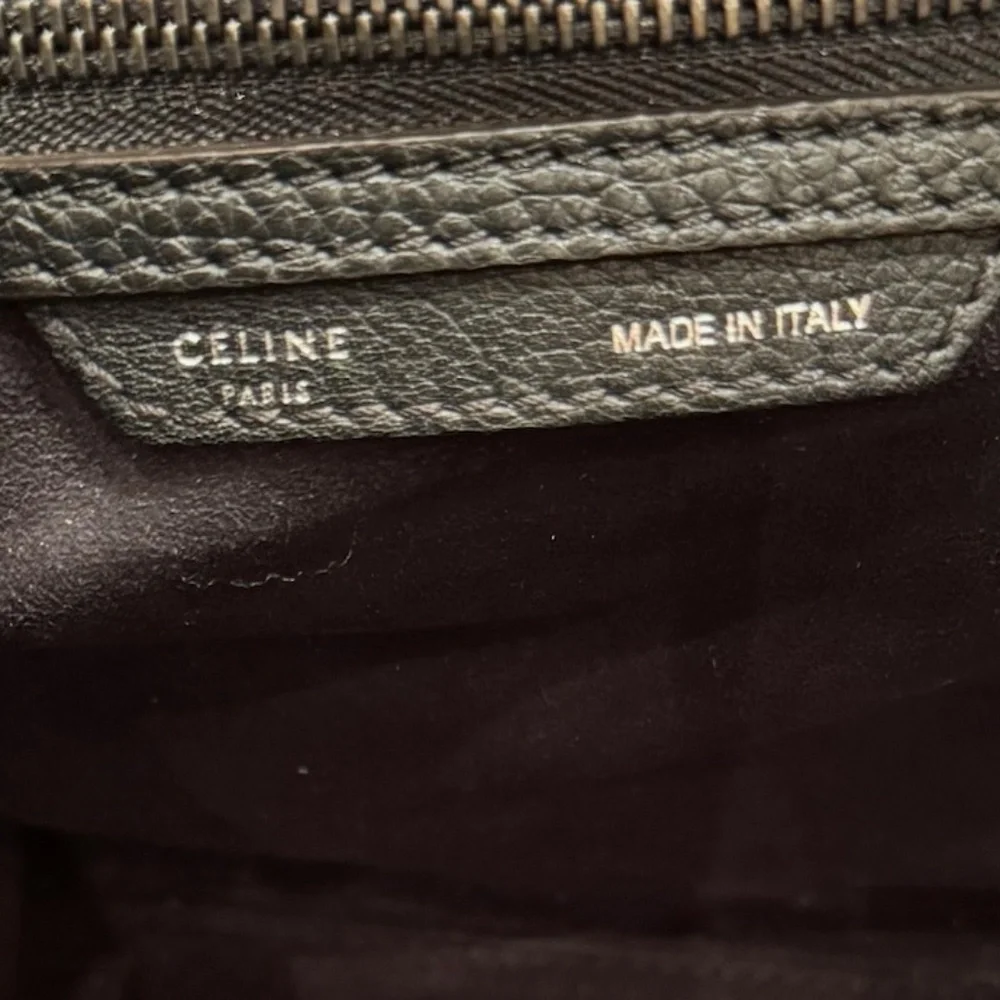 CELINE MINI LUGGAGE BAG - Drummed Calfskin Leather - Black - Picture 7 of 16